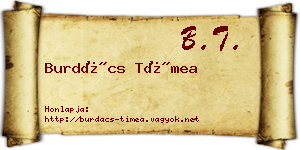 Burdács Tímea névjegykártya